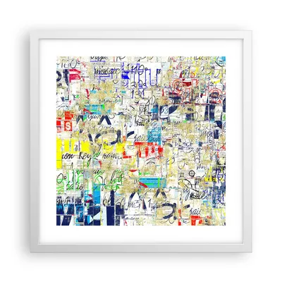 Produktbild von Gerahmtes Poster - Weißer Rahmen - Straße Graffiti Wand Wandmalerei - 40x40 cm - Wand Bild - Wanddeko - Wandbilder - Wandposter - Bilderrahmen - Bilder - Kunstdruck - Wandbild - P2WAC40x40-2907