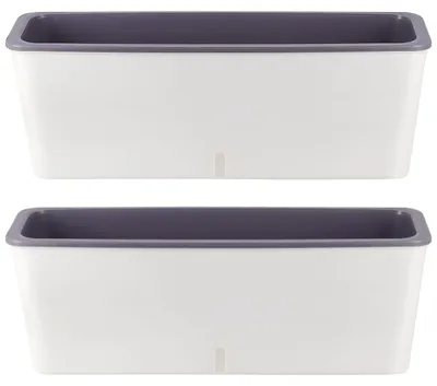 Imagen del producto de Omgoods - Juego de 2 macetas autoirrigables para interior y exterior