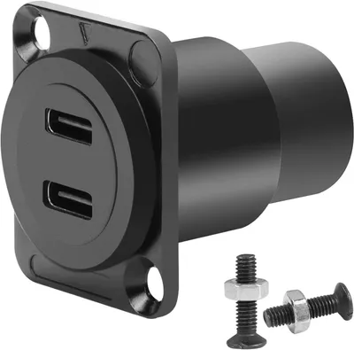 Image de Adaptateur de panneau USB C 3.1 double pour transfert de données et chargement