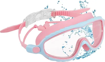 Produktbild von Kinder Taucherbrille mit Nasenschutz & Ohrstöpsel – 180° Panorama Anti-Leck/Anti-Beschlag/Anti-UV, 4-13 Jahre