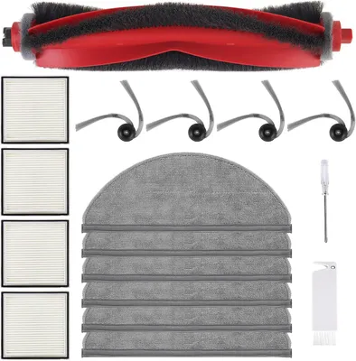 Produktbild von Q10 X5 Zubehör für Roborock Q10 X5/Q10 X5+ Staubsauger,1 Hauptbürsten,4 HEPA-Filter,6 Wischtücher,4 Seitenbürsten,1 Bürste,1 Schraubendreher Ersatzteilset
