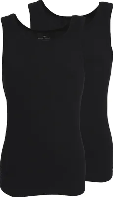 Zdjęcie produktu dla Tank top męski TOM TAILOR, 2-pak - kamizelka, Garron S, jednokolorowy czarny L