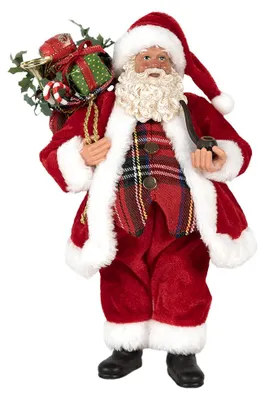 Imagen del producto de Figura decorativa navideña de Clayre & Eef, Papá Noel, 27 cm, color rojo, de plástico