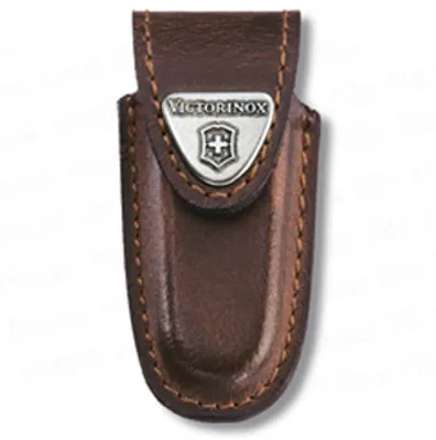 Produktbild von Messertasche aus der Schweiz Victorinox Mini Champ Classic 4.0531 aus braunem Leder mit Klettverschluss