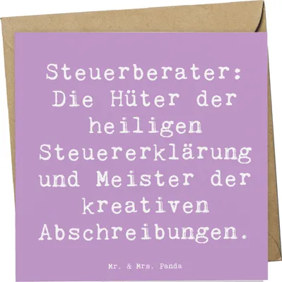 Produktbild von Mr. & Mrs. Panda Grußkarte Spruch Steuerberater Helden - Lavendeltraum - Geschenk, Steuerexperten, Berufsalltag, Berufe, Steuergenies, Klappkarte, faltkarte, doppelkarte