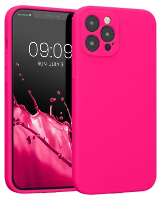 Produktbild von kwmobile Hülle kompatibel mit Apple iPhone 12 Pro Max - Hülle Silikon gummiert - Handyhülle - Handy Case in Neon Pink