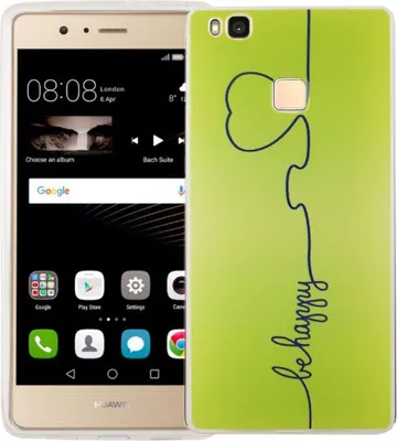 Produktbild von Handy Hülle für Huawei P9 Lite Cover Case Schutz Tasche Motiv Slim Silikon TPU Be Happy Grün