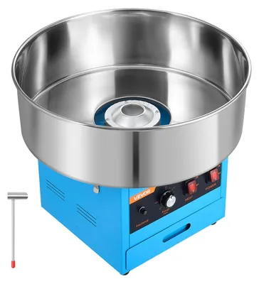 Produktbild von VEVOR Zuckerwattemaschine Gewerblich 1000W Elektrischer Zuckerwatte-Maker Rot, Ideal für Zuhause, Jahrmarkt, Geburtstag, Familienfeier, Einfache Bedienung mit 52 cm Edelstahlschüssel, Aufbewahrungsfach, Zuckerlöffel
