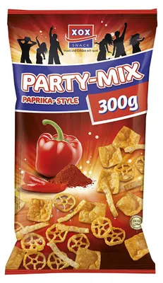 Zdjęcie produktu dla XOX Partymix Paprika Style Potato Wheat Snack ogniście pikantny 300g