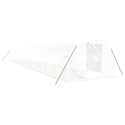Produktbild von vidaXL Gewächshaus mit Stahlrahmen Weiß 54 m² 18x3x2 m