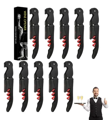 Produktbild von Professioneller Korkenzieher – Kellnermesser – Flaschenöffner – Weinaccessoires – Bieröffner – Edelstahl, 12 x 2 cm – Flaschenöffner