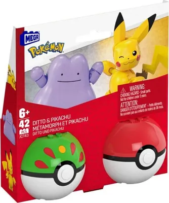 Obrázok produktu pre MEGA Pokémon 2-dielna sada Pokéball - Pikachu a Ditto
