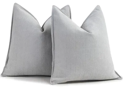 Productafbeelding van Kussensloop, 45x45 cm, lichtgrijs, chenille, set van 2