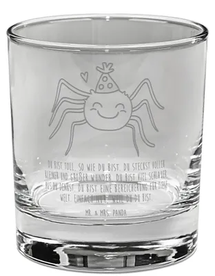 Produktbild von Mr. & Mrs. Panda Tumbler Spinne Agathe Party - Transparent - Geschenk, Wunder, Selbstliebe, Glück, Motivation, Whiskey, Whiskyglas, Old Fashioned Glas, Gravur