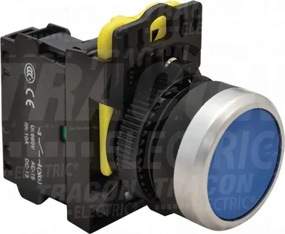 Image de Bouton-poussoir couvert, bleu 1xNO, 5A/230V IP65