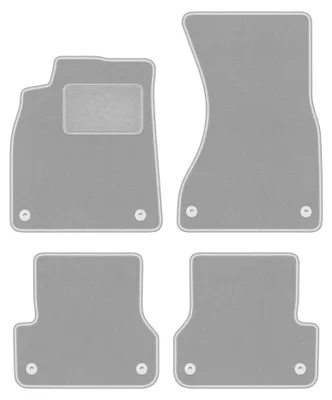 Image de Tapis de sol en moquette pour Audi A6 C7 2011-2017 (berline/break) – jeu 4 pièces, gris, sur mesure – Wielganizator OSLO