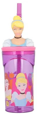 Disney Princess Trinkbecher 360 ml mit Strohhalm, BPA-frei