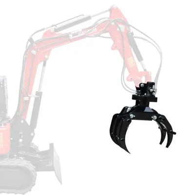 Produktbild von Hydraulischer Holzgreifer – 360° drehbar – für HZC Power Minibagger (HH360)