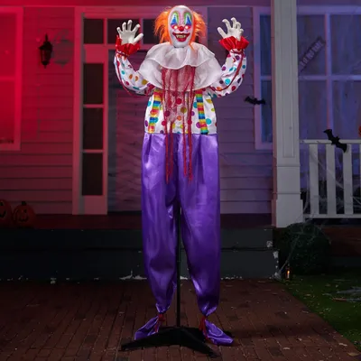 Zdjęcie produktu dla 165,1 cm. Dekoracje na Halloween w stylu klauna, do użytku zewnętrznego