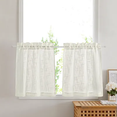 Voilegardinen 2er-Set 60x120 cm beige lichtfilternd
