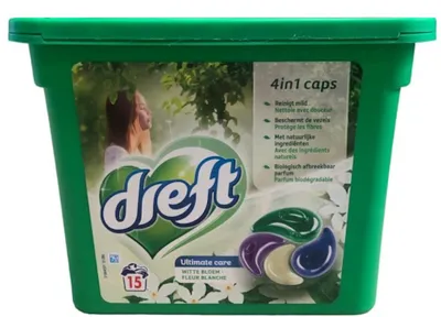 Produktbild von Dreft Caps 4in1 – 15 Stück – Ultimate Care Weißblüte