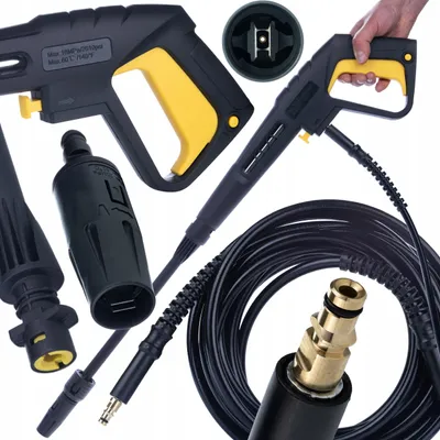 Immagine prodotto di Rosfix Set Pistola Ad Alta Pressione e Tubo Flessibile 10 m – Ricambio per Idropulitrici Ad Alta Pressione Kärcher K2 – K7
