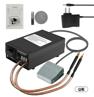 Produktbild von Punktschweißgerät - Handgeführtes DIY-Batterie-Punktschweißgerät - 8000 W - 0–1200 A - Für 0,1 mm einstellbar - Für 18650-Akkus - Tragbar - EU-Stecker