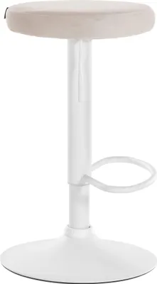 Produktbild von CLP Barhocker Ponte Samt-Bezug creme Gestell Farbe weiß