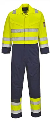 Produktbild von Portwest MV28 Warnschutz MODAFLAME Overall Yellow/Navy Tall Gr. L