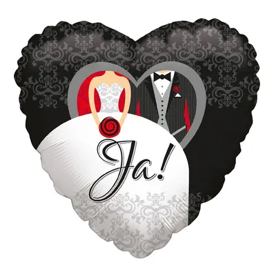 Produktbild von Karaloon mehrfarbiger Brautpaar Folienballon zur Hochzeit in Herzform