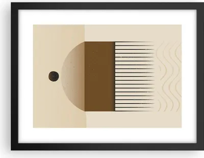 Produktbild von Gerahmtes Poster - Schwarzer Rahmen - Abstraktion Geometrisch Boho - 40x30 cm - Wand Bild - Wanddeko - Wandbilder - Kunstposter - Wandposter - Bilderrahmen - Bilder - Kunstdruck - P2BAA40x30-4826