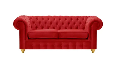 Produktbild von SLF24 - Zweisitzer-Sofa Chesterfield Max - rot - Velluto 7
