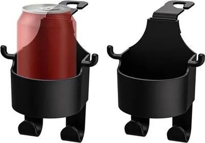 Obrázek produktu pro Držák do auta s držákem na láhev – univerzální držák na opěrku hlavy – multifunkční držák na nápoje – držák na opěrku hlavy (černý)