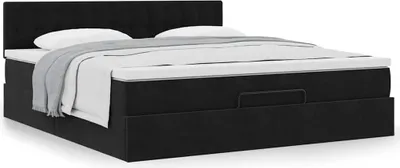 Produktbild von Maison Exclusive - Ottoman-Bett mit Matratze Schwarz 180x200 cm Samt