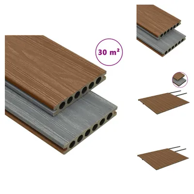 Produktbild von vidaXL WPC Terrassendielen mit Zubehör Braun und Grau 30 m² 4 m -  Fußböden & Teppichböden