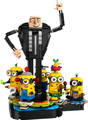Produktbild von LEGO 75582 Ich – Einfach unverbesserlich 4 Gru und die Minions aus LEGO Steinen, tanzende Spielzeug-Filmfiguren zum Bauen, Spielen und Ausstellen, Geschenk für Jungen und Mädchen 75582