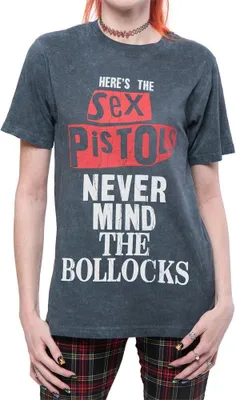 Image de Pistols - "Never Mind The Bollocks" T-shirt lavé pour homme/femme unie RO4901 (L) (Noir)