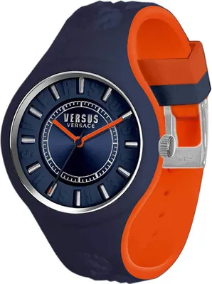 Produktbild von Versus by Versace VSPOQ2418 Fire Island blau orange Silikon Damen Uhr NEU
