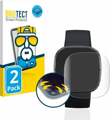 Produktbild von 2x BROTECT Fullscreen Schutzfolie für Fitbit Sense Displayschutz Folie Fullcover Klar Transparent