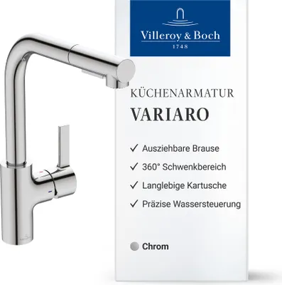 Produktbild von Villeroy & Boch Variaro Küchenarmatur, Hochdruck, wassersparend – Chrom