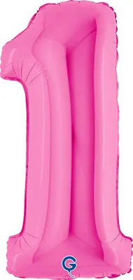 Produktbild von Riesenzahl Folienballon 40"/102cm | Pink Zahl: 1