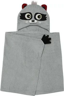 Image de Zoocchini, peignoir pour bébé en forme de raton laveur. Taille unique