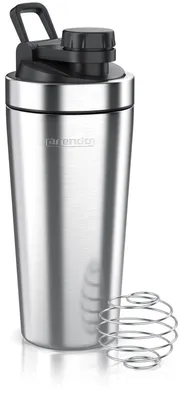 Produktbild von Arendo Protein Shaker Edelstahl, Eiweißshaker 750 ml, verschließbar, bruchfest, BPA-frei, Edelstahl, auslaufsicher, spülmaschinengeeignet, mit Tragegriff und Mixball, silber