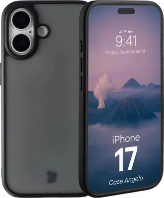 Produktbild von Bizon Case Angelo Apple iPhone 17 rauchig mit schwarzem Rahmen