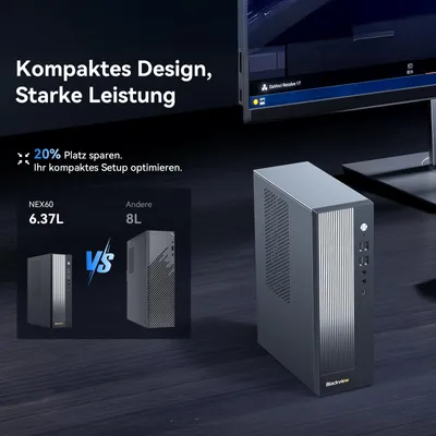Produktbild von Blackview NEX60 Mini-PC: Intel Core 5 210H, 16GB DDR4 (max. 64GB), 512GB PCIe 4.0 SSD (max. 4TB), Dual 4K Display, Wi-Fi 6, 15 Ports, Windows 11 Pro