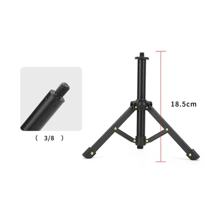 Imagen del producto de ZELURXX: Soporte de mesa plegable, portátil, con conexión de 1/4 de pulgada y 3/8 de pulgada, accesorio para trípode, 18,5 cm, color