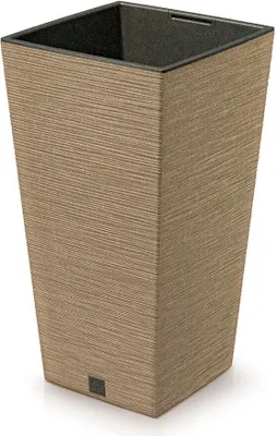 Obrázok produktu pre kvetináč 26,5cm FURU SQUARE ECO WOOD DFSH265W-4665W naturo plastový PROSPERPLAST