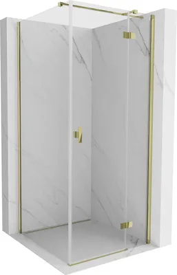Obrázok produktu pre Mexen Mist H T sprchový kút otočné dvere pravé 90 x 90 cm, transparentné, zlaté - 8A5T-090-090-50-00-P
