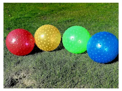 Produktbild von Noppenball 20 cm mit Ballnadel, Massageball, Pilates Igelball, Stachelball, Kunststoffball, Gymnastikball