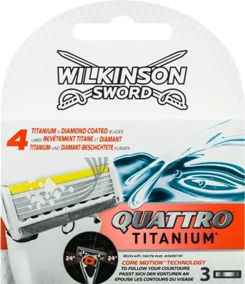Produktbild von Wilkinson Quattro Titanium Scheermesjes - 3 stuks